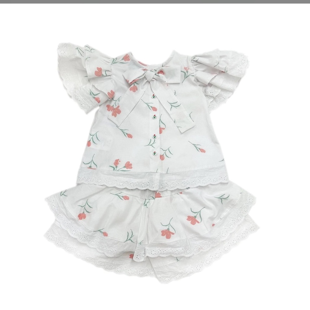 Petite Maison Kids Tulip Cotton Blouse and Shorts Set - Picture 5 of 6